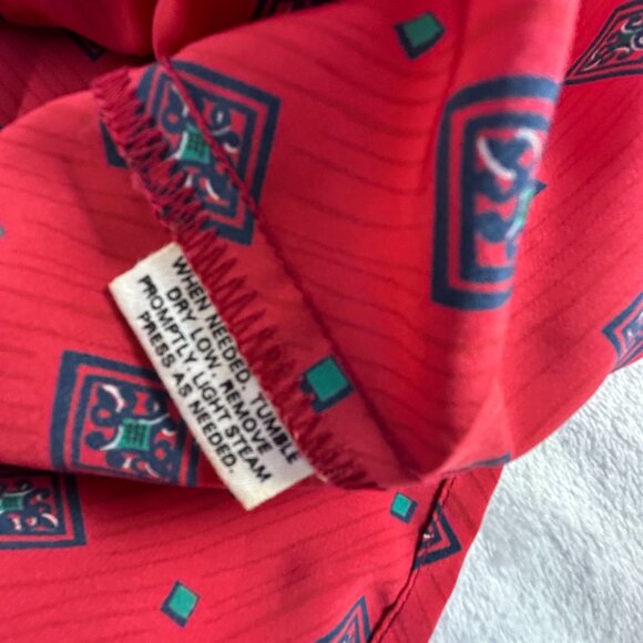 Vintage Pendleton Country Sophisticates Womens Red Geometric Button-Up Blouse - Picture 4 of 7